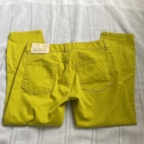 NWT Anny Taylor Loft modern crop pants in bright green. - Picture 12 of 15